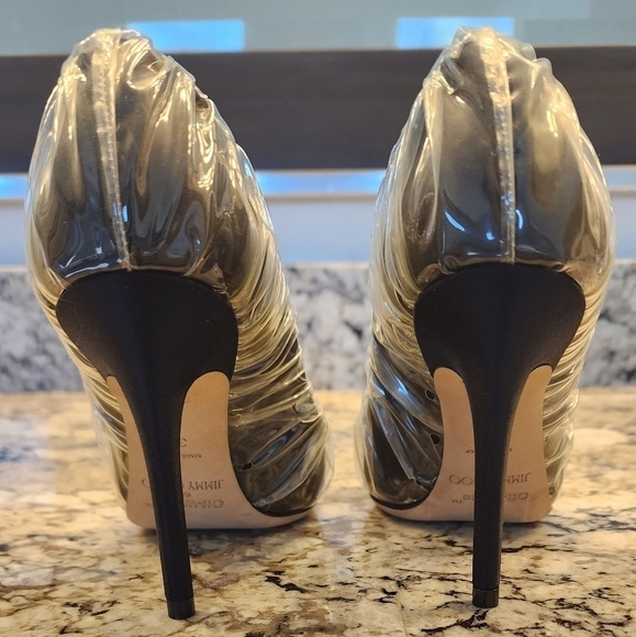 Off-White X Jimmy Choo Anne PVC Wrapped Satin Pump black heels 35 5 - Picture 4 of 12